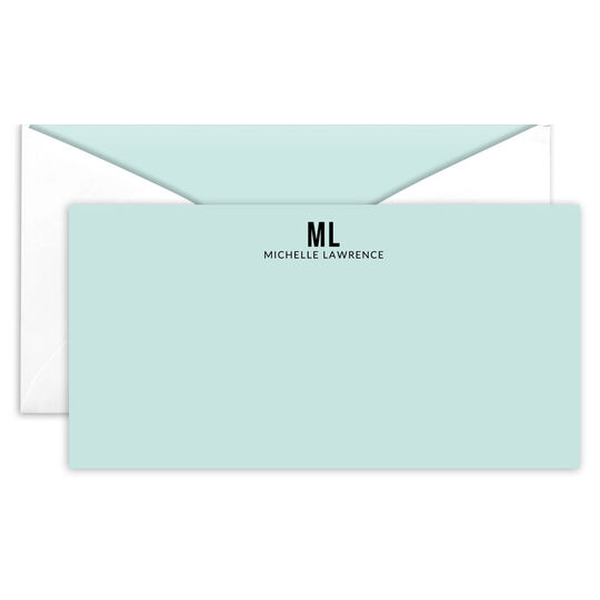 Bold Initials Monarch Cards - Raised Ink